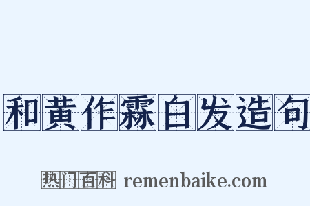 和黄作霖白发造句是什么意思的图片